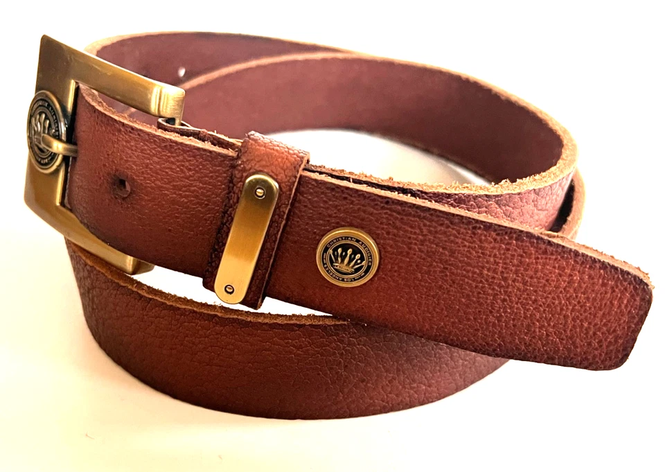 CHRISTIAN AUDIGIER Cinturón Básico de Cuero para Hombre, Marrón Talla M Nuevo $125 Foto 3 de 4