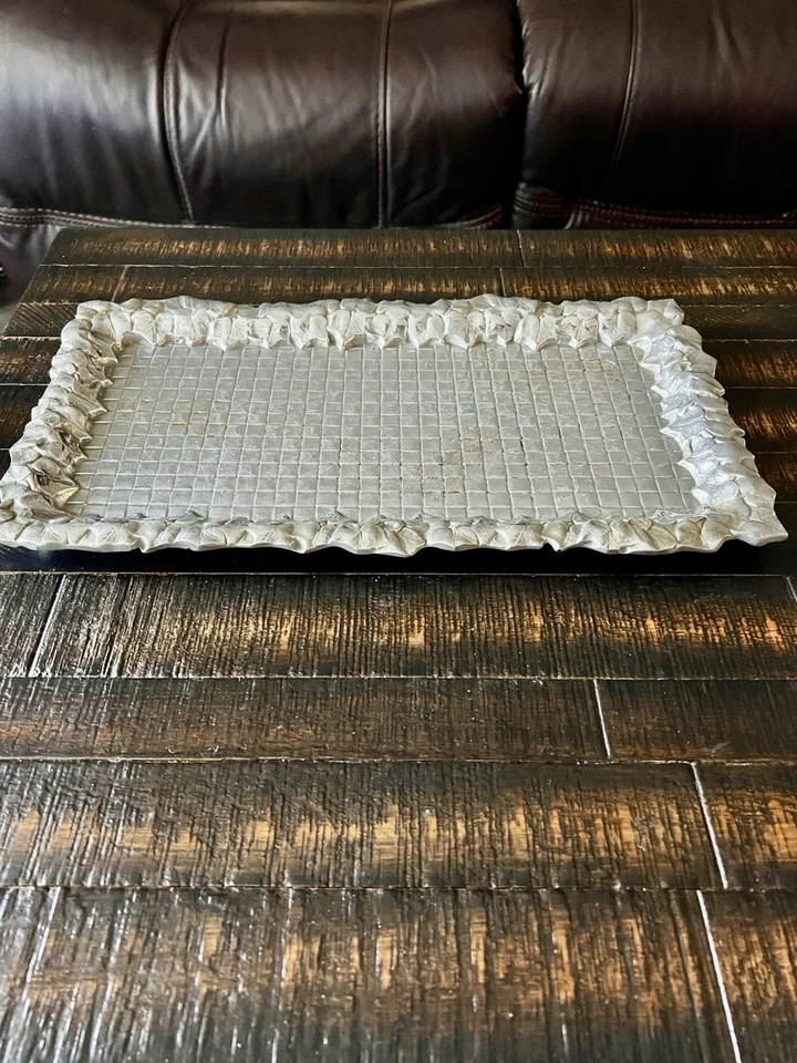 Wilton Armetale 17 дюймов прямоугольный сервировочный лоток текстурированная сетка винтаж США - Изображение 4 из 4