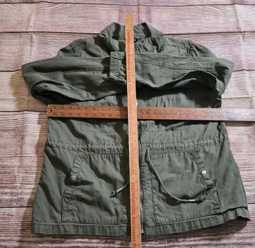 Old Navy Womens XL Full Zip High Neck Cinch-Waist Hunter Green Field Jacket EUC - Picture 9 of 12