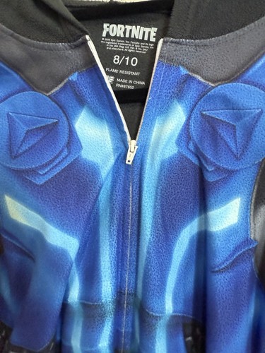 Fortnite Ice King One Piece Pajamas Size 8/10 Youth Flame Resistant - Picture 5 of 9