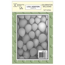 Lisa Horton Crafts Embossing Folder 5"X7"-Celebration Balloons