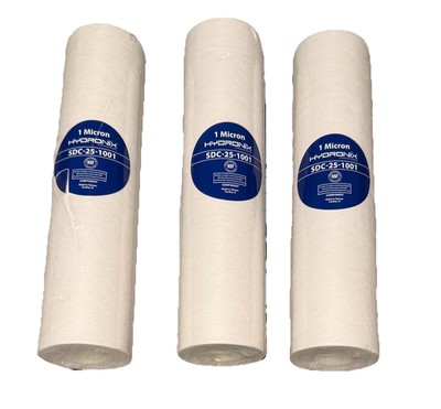 Lot of 3 Hydronix 1 Micron Filter Cartridge SDC-25-1001