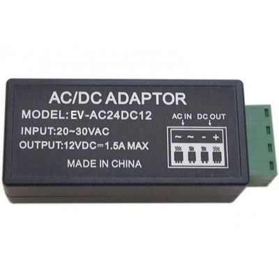 AC to DC Converter, Rectifier, Adaptor CT-AC24DC12. 20-30VAC IN, 12VDC, 1.5A OUT