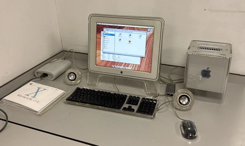 Apple PowerMac 450Mhz G4 Cube Original Screen Power Adapter Keyboard Speakers