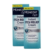 2 Pack Monistat Care Maximum Strength Instant Itch Relief Cream 1 Ounce Each
