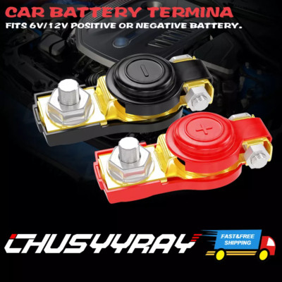 1Pair Brass Positive Nagative Car Battery Terminal Clamp Clips Connector For US