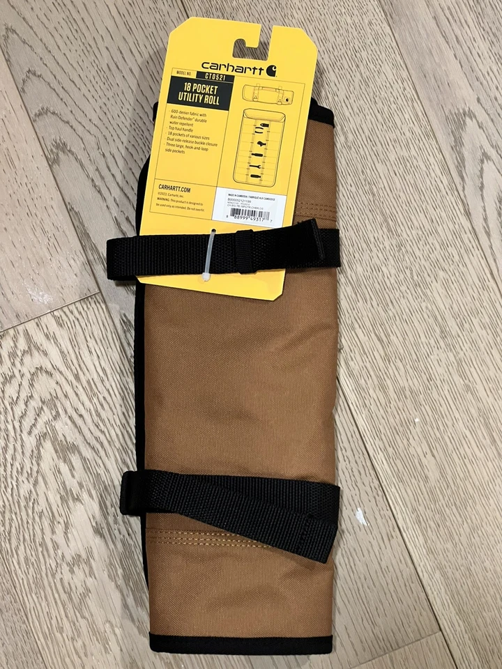 Carhartt 18 Pocket Utility One Size, Essential Tool Roll (Carhartt Brown) - Image 4 of 4