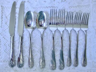 9 Pc Towle Anchor Glossy Stainless Flatware Nautical Rope Forks Spoons Knives