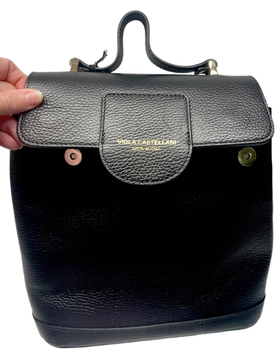 VIOLA CASTELLANI  beautiful Italian Black Leather Backpack Bag NWT. Our new website is live.⁠ Now you can shop your favorite  main image 3