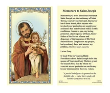 (2 copies) Memorare to St. Joseph Holy Prayer Cards Catholic Christian