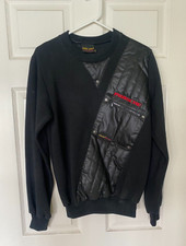 Porsche Vintage Mens Small Black Sweater 80s Style Auto Pullover New Rare