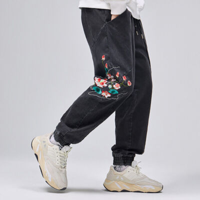 Zoe Urban Ropa Niepce Lotus Embroidery Urban Hip Hop Pants
