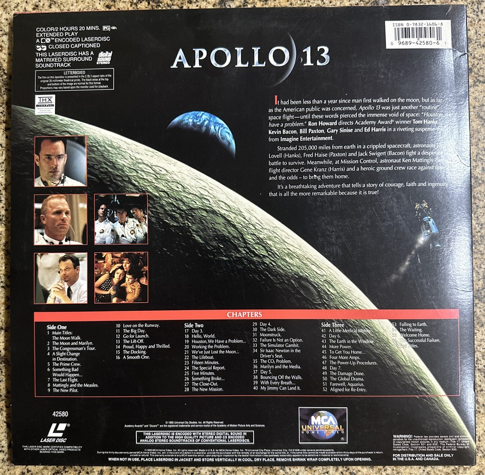 APOLLO 13 LaserDisc 1995 Tom Hanks Bill Paxton Kevin Bacon | eBay