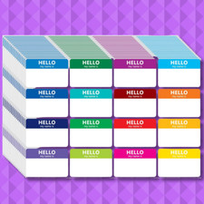 400 Pcs Name Tags Colorful Sticker-16 Colors 3"X2" Hello My Name Is Peel Sti