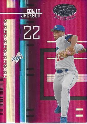 2005 Leaf Certified Materials Mirror Red Edwin Jackson 79 Dodgers 035/100