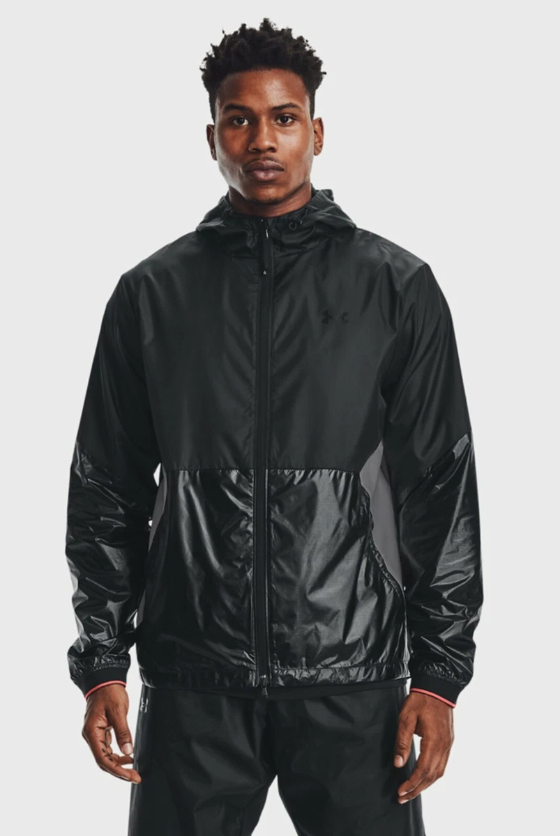 Under Armour Recover Legacy Windbreaker Jacket Men's Black Outwear Hooded  Top | eBay
