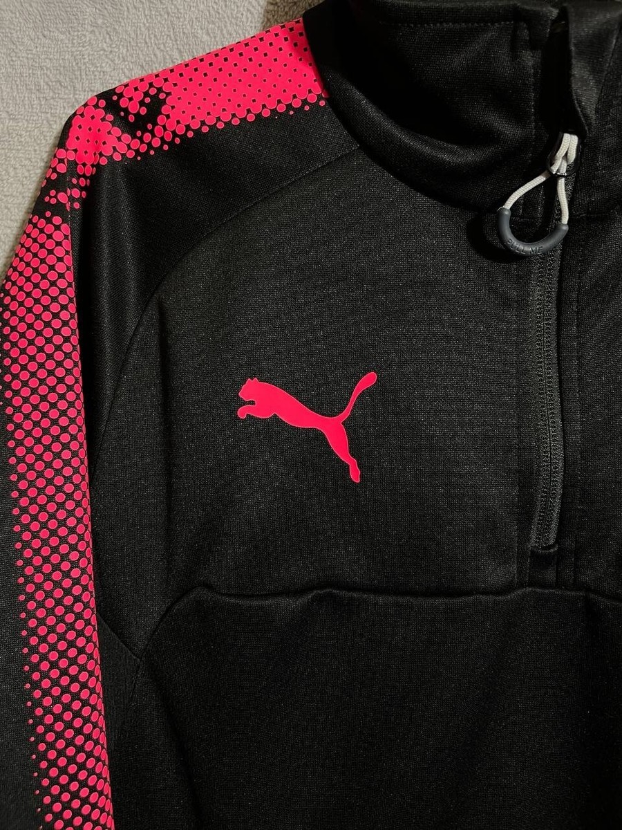 Arsenal Training Football Soccer 1/4 Zip Jacket Black Pink