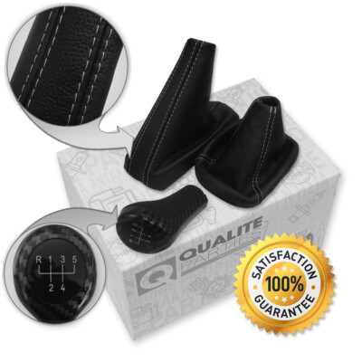 OEM CARBON SCHALTKNAUF SCHALTSACK HANDBREMSSACK FÜR BMW 3er E46 E36 5-GANG WEIß