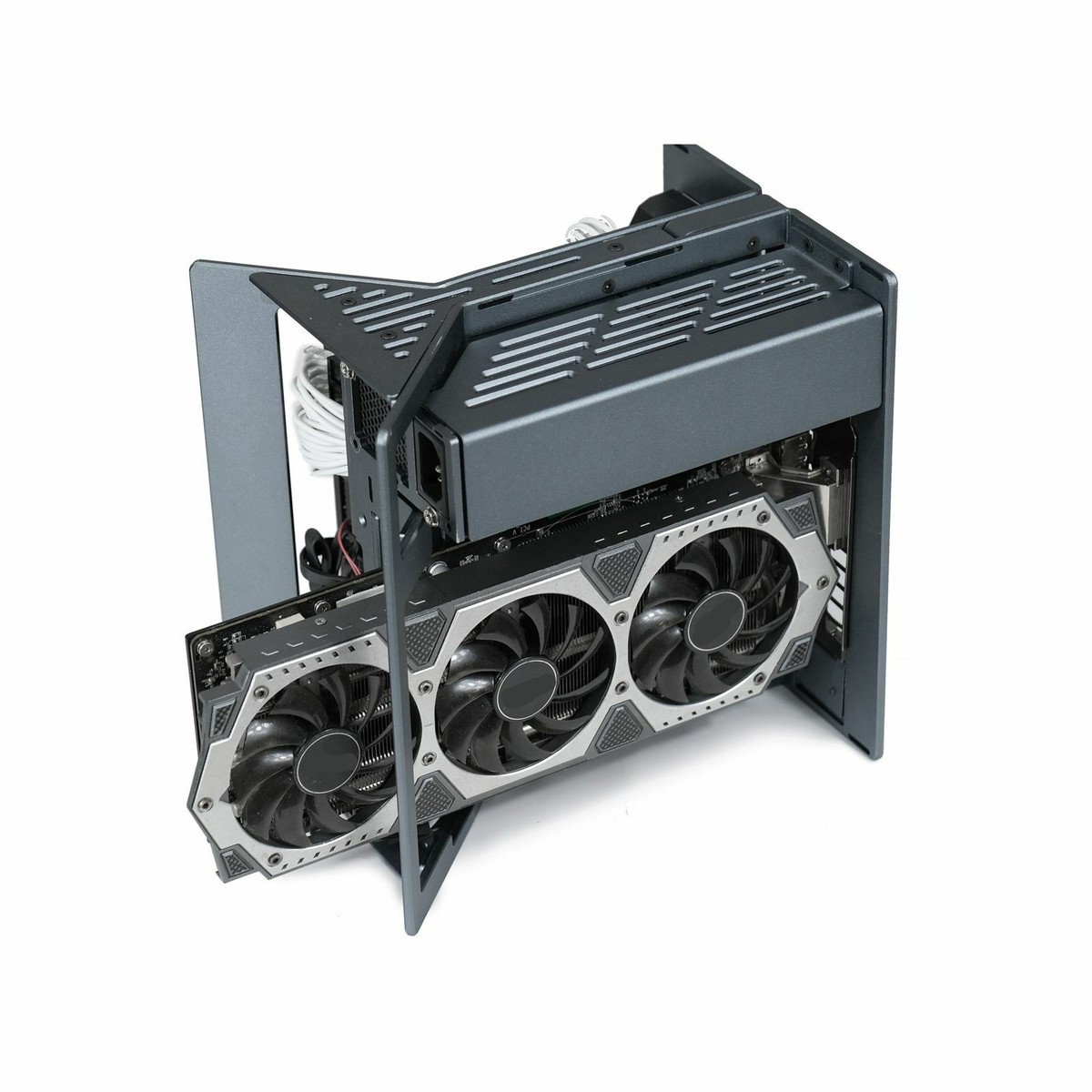 Dark Grey XTIA MINI ITX Open Case Mini Tower Case 1U FLEX Computer