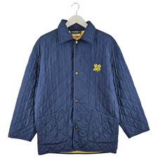 Vintage Salvatore Ferragamo Womens Navy Blue Quilted Jacket Size Large L-xl