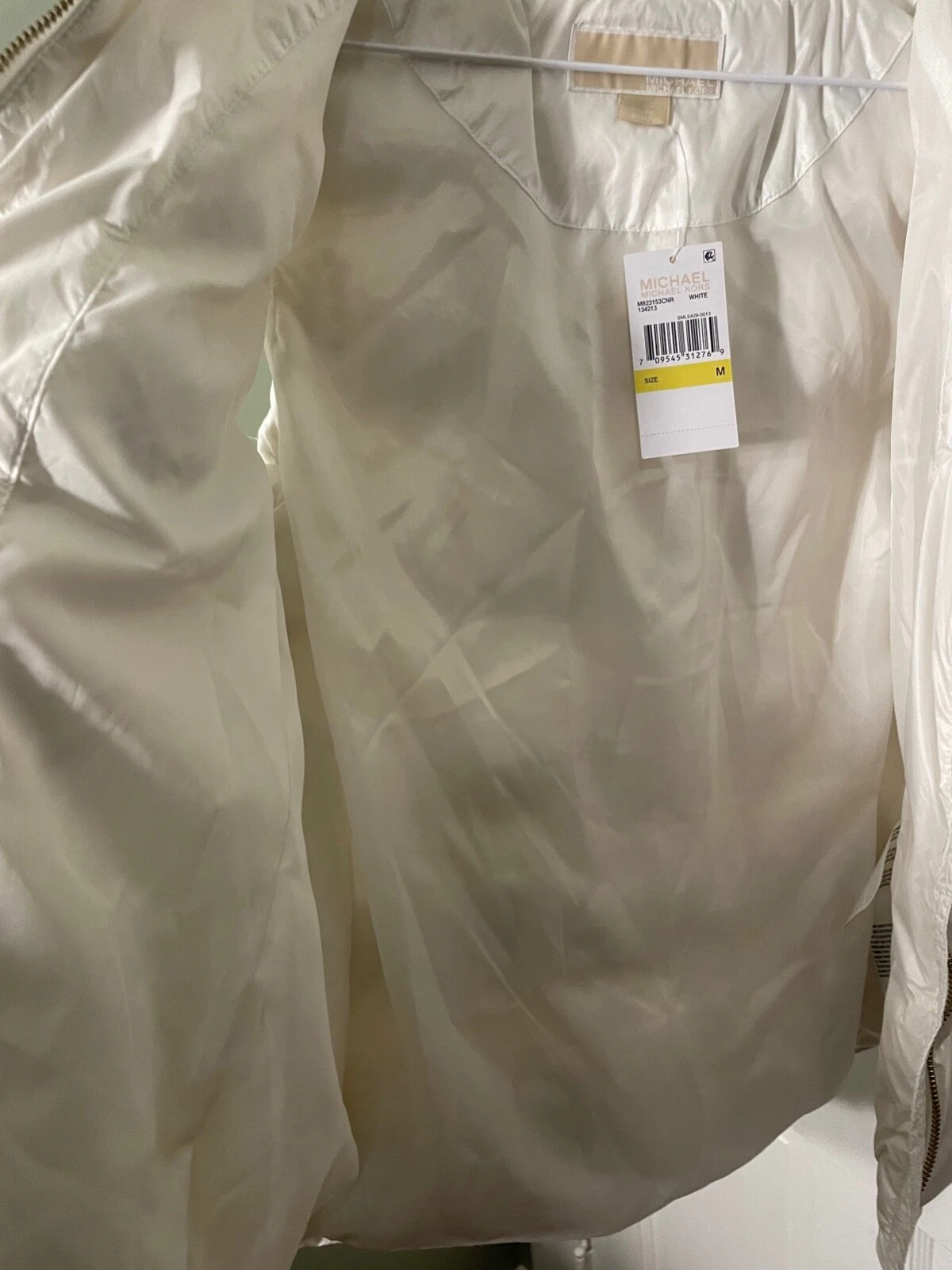 Gilet trapuntato da donna Michael Kors nuovo con etichette con cappuccio rimovibile M