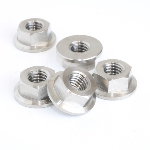M6 Nut M6 x 1.0mm Thread Titanium Flange 10mm Nuts DIN6923 Light Weight