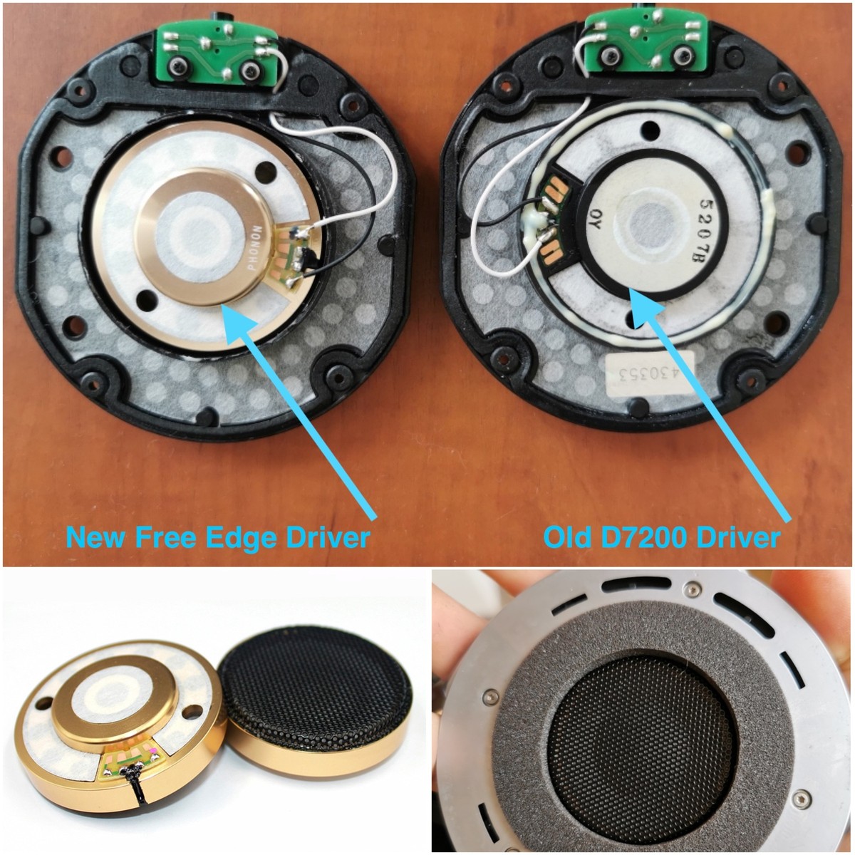 HiFi 50mm Headphone Driver For Denon AH D7000 D5000 D2000 High-End