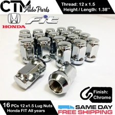 16PC CHROME 12X1.5 BULGE ACORN CLOSED END REPLACEMENT LUG NUTS FOR HONDA FIT