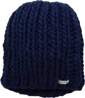 NEFF Women's Cara Textured Beanie with Oversized Yarn, Navy, New With Tags