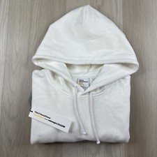 Aritzia TNA Sweatfleece Terry Fleece Boyfriend Fit Hoodie Sz Large White NEW