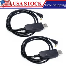 2PCS USB Battery Charger Cable For BaoFeng UV-5R Battery UV-S9 plus UV10R Radio