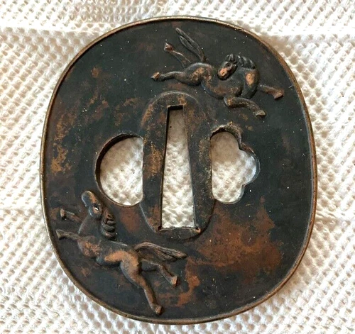 High quality Tsuba Japanese Sword Guard Horse From Edo to Meiji period JP Iron - Picture 1 of 4