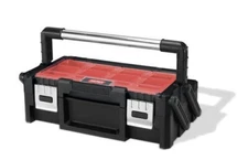 18" Heavy Duty Portable Latching Large Removable Bin Cantilever Tool Box Storage