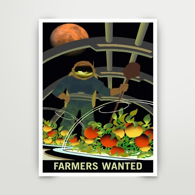 NASA Farmers Wanted Space Travel Poster Kunstdruck oder Metallplattendruck