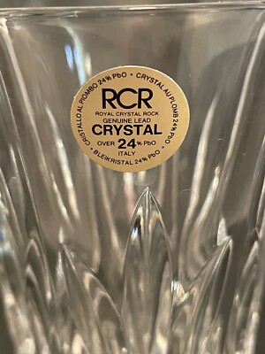 Vintage RCR Royal Crystal Rock 6 Sided Bud Vase 24% Lead Crystal 5