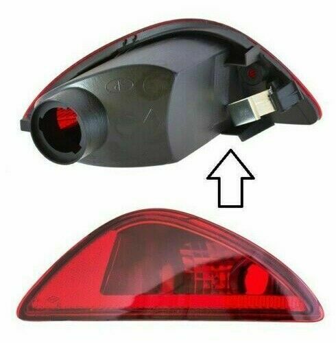 Feu de brouillard arrière droit pour Renault Clio III FL 2009-2012 en ABS rouge