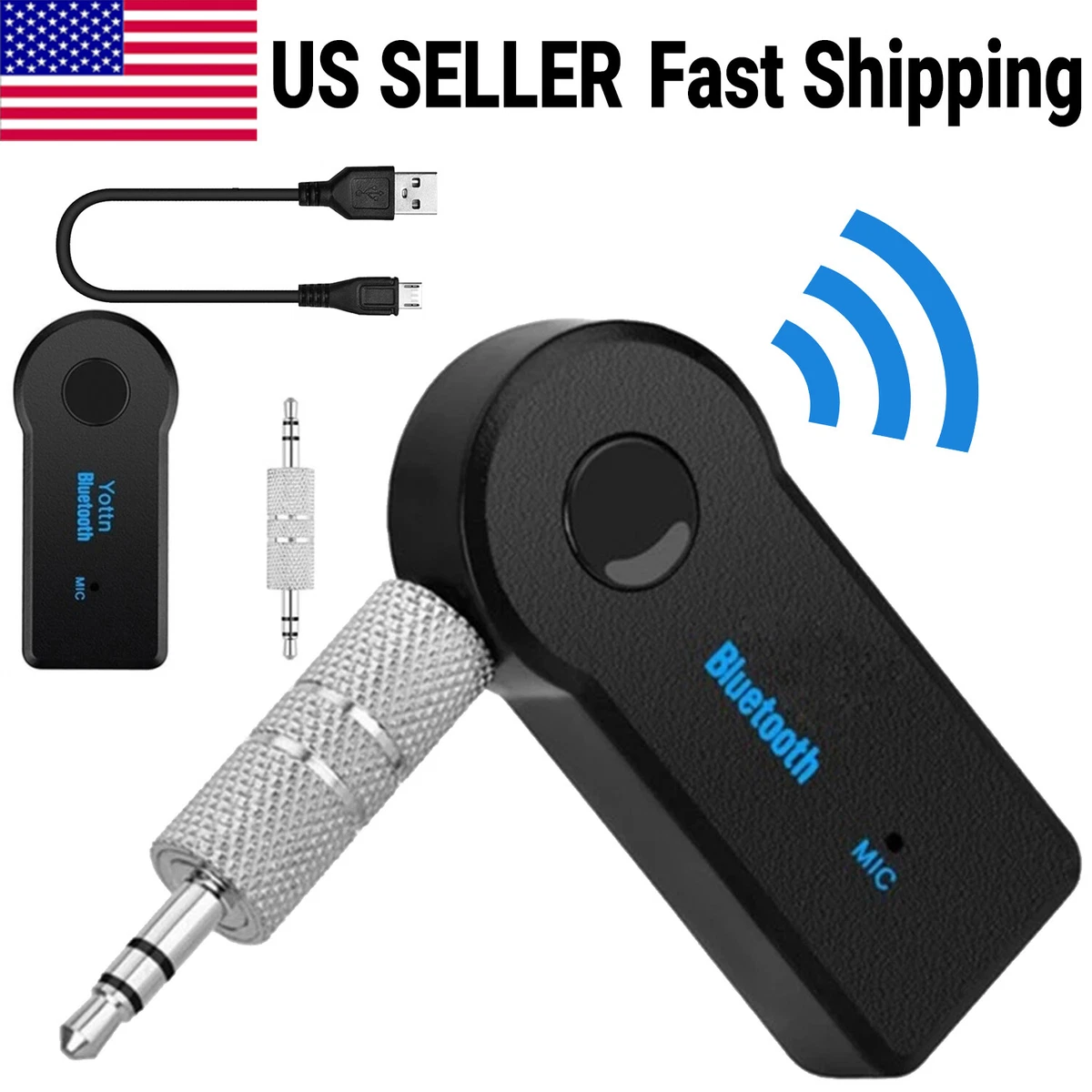 Bluetooth Receiver 5.0 Wireless Audio Receiver, 3.5mm Jack AUX car  Audio/Wired Headset/Home Stereo System Compatible, can be Connected to