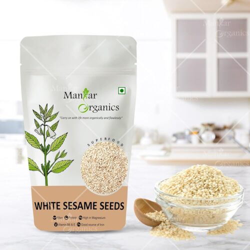 ManHar Organics White Sesame Seeds Pack Of 1000gm - Picture 2 of 8