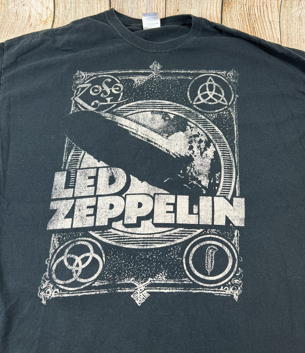 Led Zeppelin Blimp Band Black T Shirt Size 2XL Gem