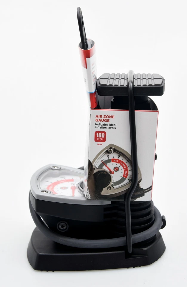 Mini bomba de pie portátil para bicicleta compacta con medidor de presión bomba de aire para neumáticos Foto 3 de 4