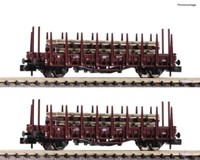 Spur N Fleischmann 825805 2-Tlg. Set: Steckrungenwagen, Dr Neu Ovp