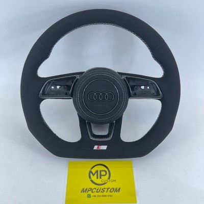 Black Alcantara Steering Wheel Fit For Audi B9 A3 A4 A5 A8 RS5 RS4 S5 S4 SQ5 SQ8