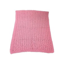 BEAUTIFUL NEW HANDMADE CROCHET BABY BLANKET/AFGHAN PINK 41" x 31" Super Soft