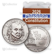 2026 P Constitution Quarter America 250 Uncirculated Roll 40 Coins