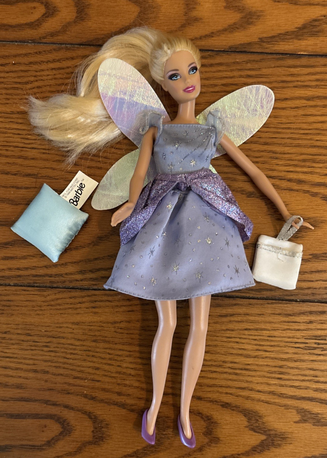 BARBIE DOLL BLONDE HAIR TOOTH FAIRY WITH Iridescent WINGS-Ma