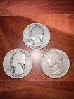 THREE ( 3 ) Washington Quarters 1935 ALL 1935 P MINT 90 % Silver.