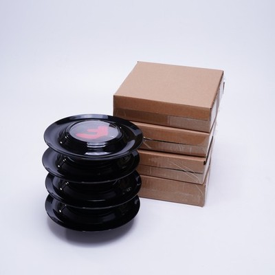 4PCS Forgiato Black Floating Center Caps XL Rim Hubcap Emblem Red F