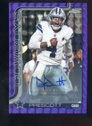 2025 Topps Chrome Purple Refractor Dak Prescott Cowboys AUTO Variation 39/75