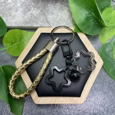 5 Stainless Steel Star Bell Charms Wristlet Keychain New Free Ship C581