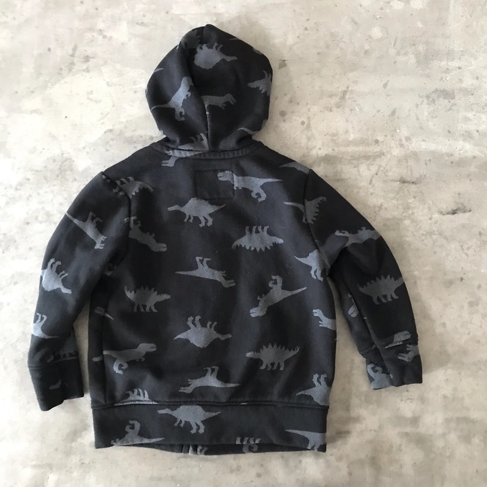Old Navy Hoodie Boys 2T Toddler Dinosaurs Full Zip Sweatshirt Jacket AOP Grunge - Image 2 of 4